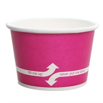 8 oz Double Poly Paper Cold/Hot Food Contrainer (Pink_'Rhodamine Red'), 95mm