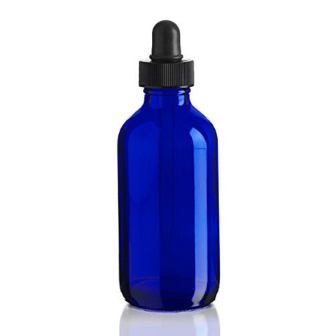 4 oz. Blue Glass Bottle with Dropper Top