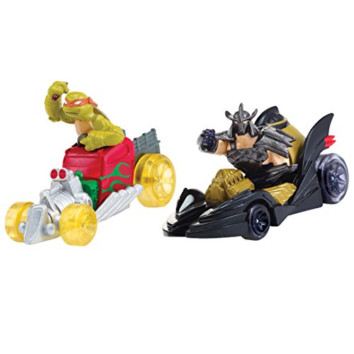 Teenage Mutant Ninja Turtles T-Machines Die Cast - Mikey in Hot Rod & Shredder in Shreddermobile