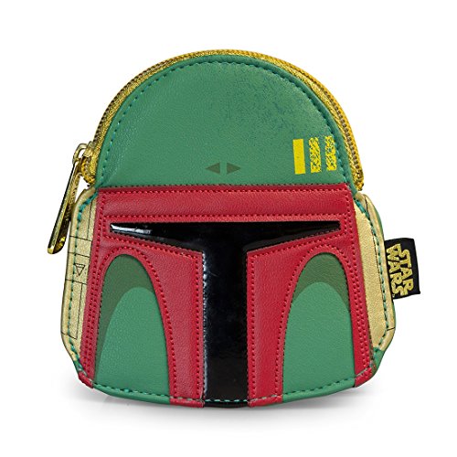 Star Wars Boba Fett Green/Red Faux Leather Face Coin Bag