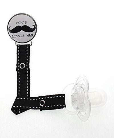 Mom's Little Man Mustache Pacifier Clip