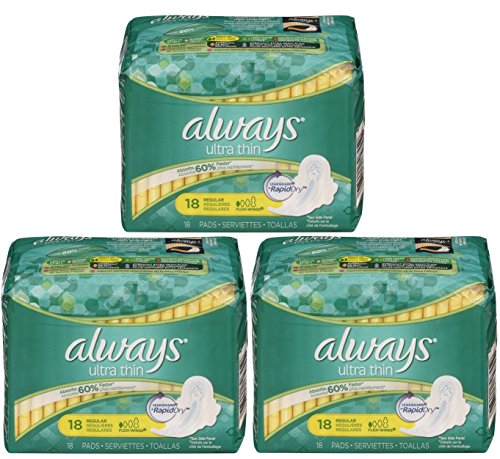 Always Ultra Thin Regular with Wings 18 count
