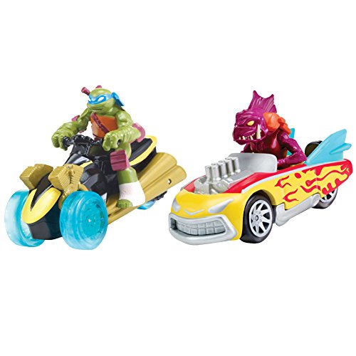 TEENAGE MUNTANT NINJA TURTLES - T-MACHINES DIE CAST, Basic Vehicle (2-Pack)- Leo in AT-3 and Fishface in Shell Crusher