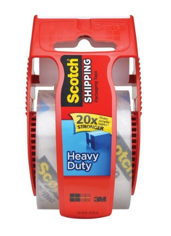 Scotch Heavy Duty Shipping Packaging Tape, 2 x 800 - Clear - 3 Count