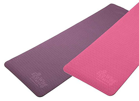 EcoWise Elite Yoga Mat , 1/4" x 24"x 72", Color: Black/Purple