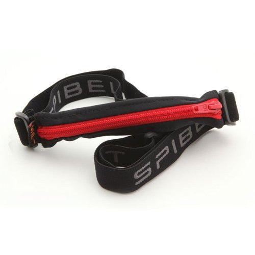 SPIbelt Sports / Running Belt - The Original No Bounce Belt - Large Pocket Fits New iPhone 6 and Galaxy (Black with Red Zipper, OS)
