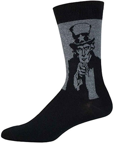 Men's Uncle Sam I Want You Trouser Sock, Charcoal Gray