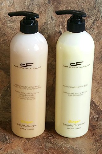 (2 Piece Bundle Pack) Ginger Energizing Shampoo - Sulfate Free, 33.8oz and Ginger Energizing Conditioner, 33.8oz