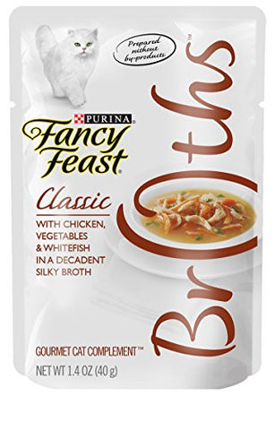 Fancy Feast Broths Chicken Vegetable Whitefish 1.4 oz