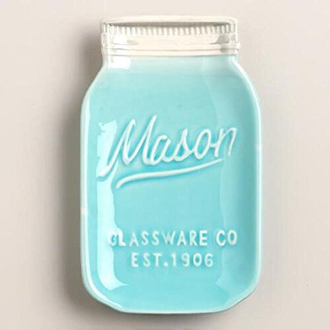 Mason Jar Ceramic Spoon Rest - Vintage Blue