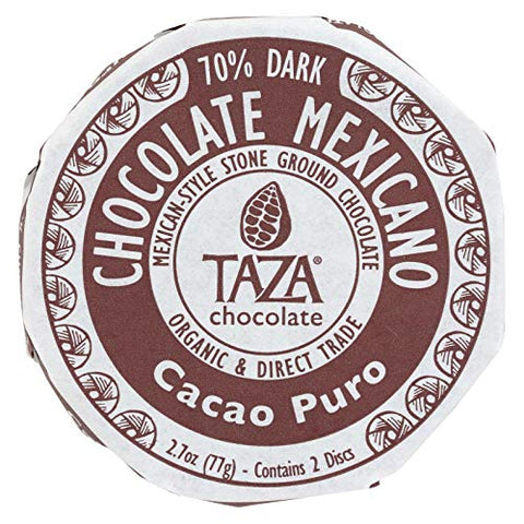 Taza Chocolate Mexicano Cacao Puro 70% Dark Discs (2.7oz)