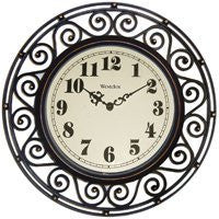 Wrought Iron Look Wall Clock 12"