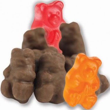 ALBANESE CONFECTIONERY GROUP, GUMMI BEAR 6 FLAVOR CHOCOLATE COVERED 2.5LB