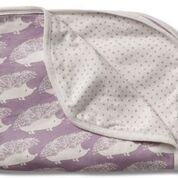 Stroller Blanket  30” x 36”, Lavender Hedgehog