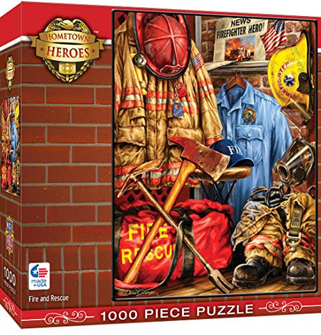 Hometown Heroes 1000pc - Fire and Rescue, 8" X 8" X 2.25"