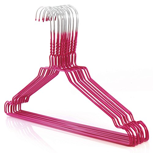 HANGERWORLD 20 Pink Coating 16inch Metal Wire 13 Gauge Pants Bar Coat Clothes Garment Hangers