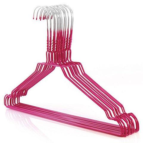 HANGERWORLD 20 Pink Coating 16inch Metal Wire 13 Gauge Pants Bar Coat Clothes Garment Hangers