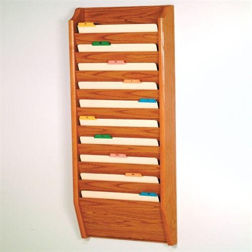 10 Pocket Legal Size File Holder, Medium Oak