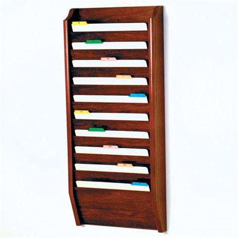 10 Pocket Legal Size File Holder, Mahogany