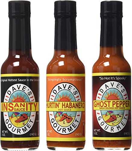 Dave's Gourmet Insanity Hot Sauce 5 oz and Dave's Gourmet Ghost Pepper Hot Sauce 5 oz and Dave's Hurtin' Habanero Hot Sauce 5 oz (not in pricelist)