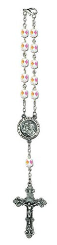 Auto Rosary - “Traveler’s Rosary” Crystal Aurora
Borealis Beads