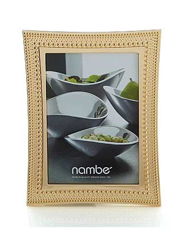 Nambe Beaded 5" x 7" Frame - Gold Plate
