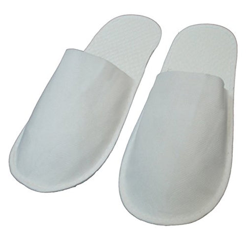 White Mens Womens Disposable Closed Toe Slippers