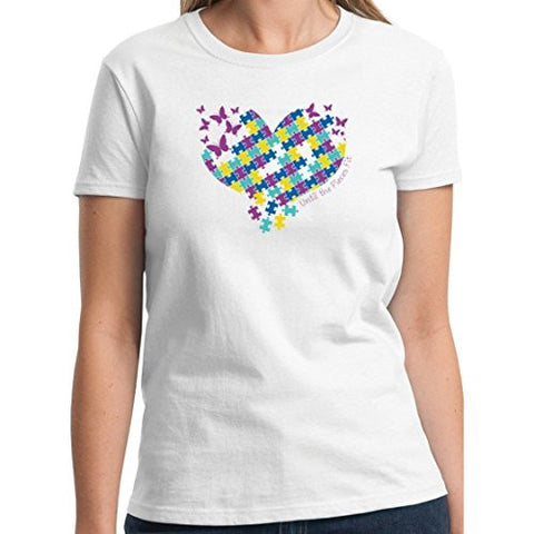 Autism Awareness "Butterfly" Cotton Unisex T-Shirt (White, XLarge)