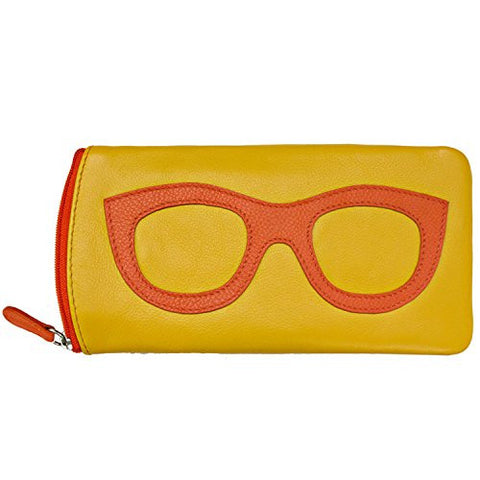 Eyeglass case with side zipper - Yellow/Orange