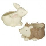 Bunny & Hedgehog Cotton Ball And Swab Holder Set