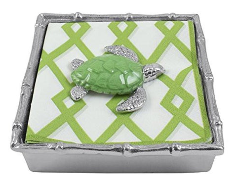 Green Turtle Bamboo Napkin Box