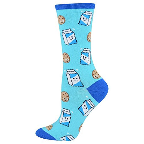 Women's Socks Cookies n' Milk Crew, Bright Blue