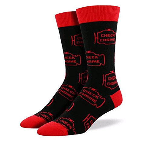 Men's Socks Check Engine Crew, Black