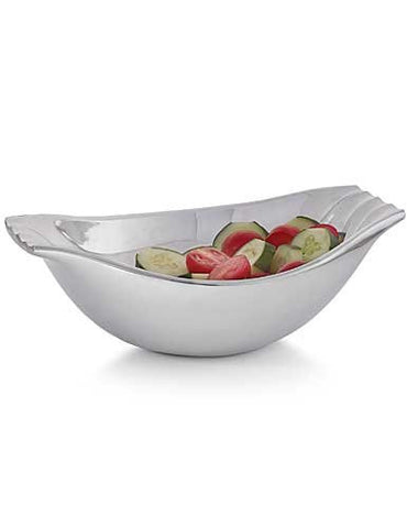 Nambe Drift Serving Bowl with Wood Servers - Large