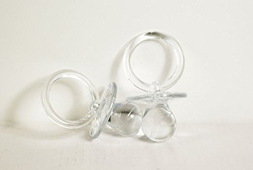 2-1/2" Mini Clear Pacifiers Baby Shower Game Party Decoration Favors Clear 12pcs