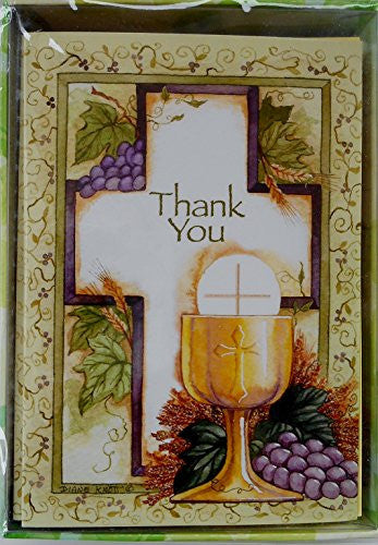 Thank You Cards: Communion: Cross and Chalice, 12 cards and envelopes