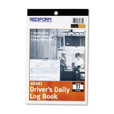 REDIFORM DRIVERS DAILY LOG BOOK (W/CARBON) 31 Duplicates (5 1/2" x 7 7/8")