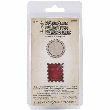 Sizzix Movers & Shapers Magnetic Die Set 2PK - Mini Bottle Cap & Stamp