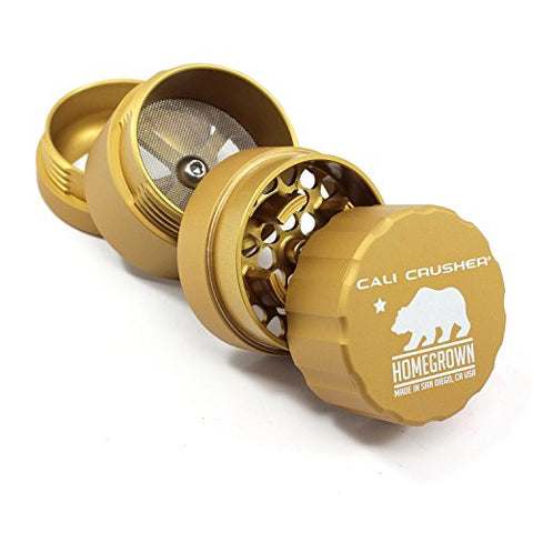 Cali Crusher 4 Pcs Homegrown Pocket Size Grinder (Gold)