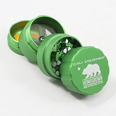 Cali Crusher 4 Pcs Homegrown Pocket Size Grinder (Green)