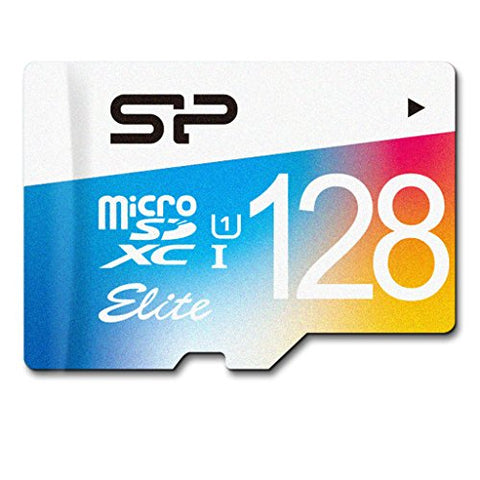 128GB Silicon Power Elite microSDXC CL10 UHS-1 75MB/sec Colorful Memory Card With Adapter