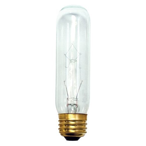 Bulbrite 60T10C 60-Watt Incandescent T10 Tube, Medium Base, Clear