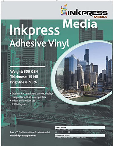 Adhesive Vinyl, 13 Mil, 13 x 19, 20 Sheets