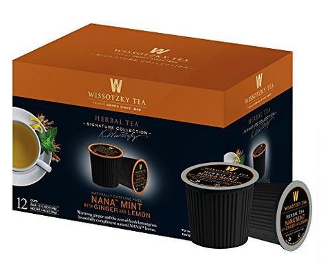 Wissotzky Tea Nana Mint With Ginger & Lemon Herbal Tea Single Serve Cups For Keurig K cup Brewer (12 Count)