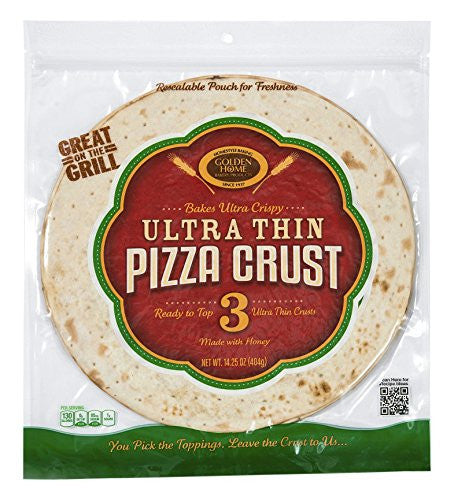 Golden Home Ultra Thin 3 Piece Pizza Crust, 14.25 Ounce