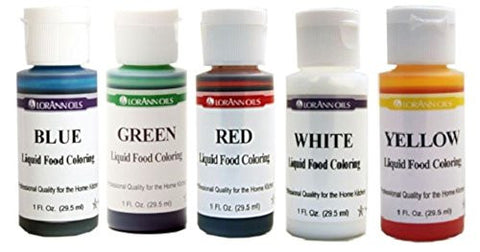 Extra Strength Blue Liquid Food Color, 
Extra Strength Green Liquid Food Color,
Extra Strength Red Liquid Food Color,
Extra Strength White Liquid Food Color, and
Extra Strength Yellow Liquid Food Color