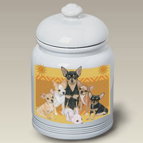 Chihuahua Treat Jar 10"H x 6" Dia