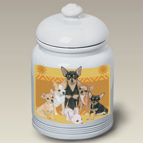 Chihuahua Treat Jar 10"H x 6" Dia