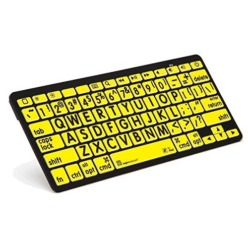 XL Print - Black on Yellow American English Bluetooth Mini Keyboard
