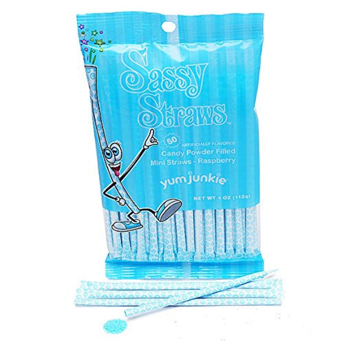 Blue Raspberry Sassy Straws 50 pcs